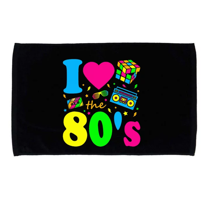 I Love The 80S Eighties Party Dress Retro Microfiber Hand Towel