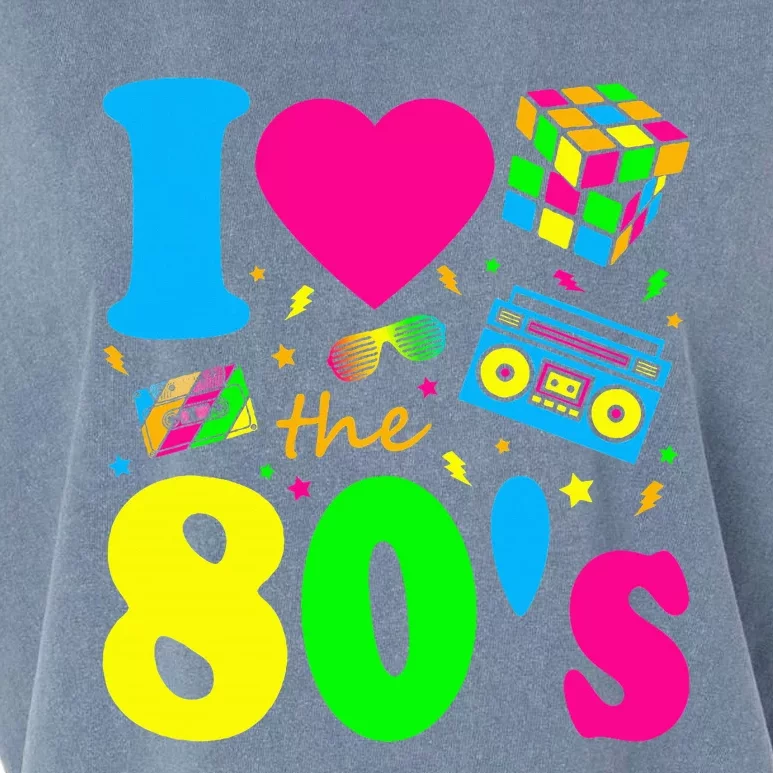 I Love The 80S Eighties Party Dress Retro Garment-Dyed Women's Muscle Tee