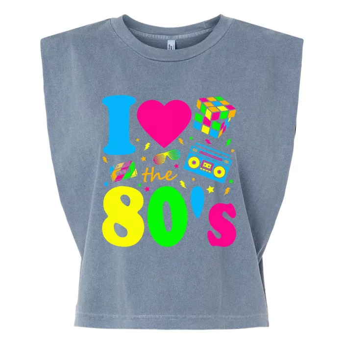 I Love The 80S Eighties Party Dress Retro Garment-Dyed Women's Muscle Tee