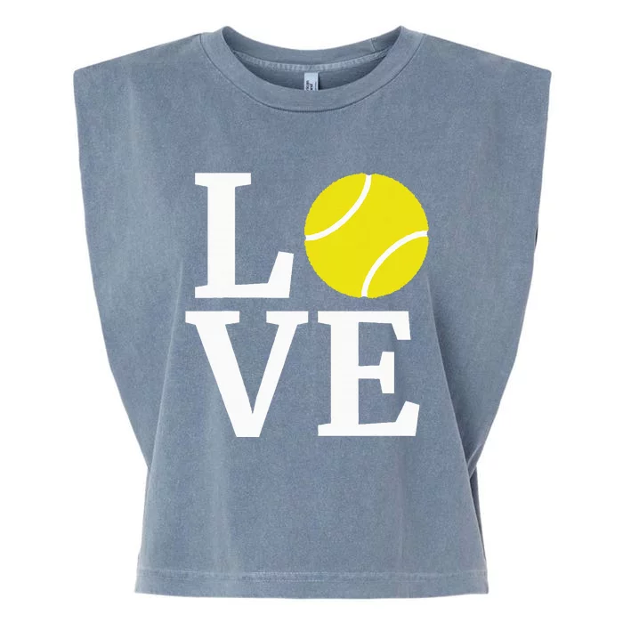 I Love Tennis Garment-Dyed Women's Muscle Tee