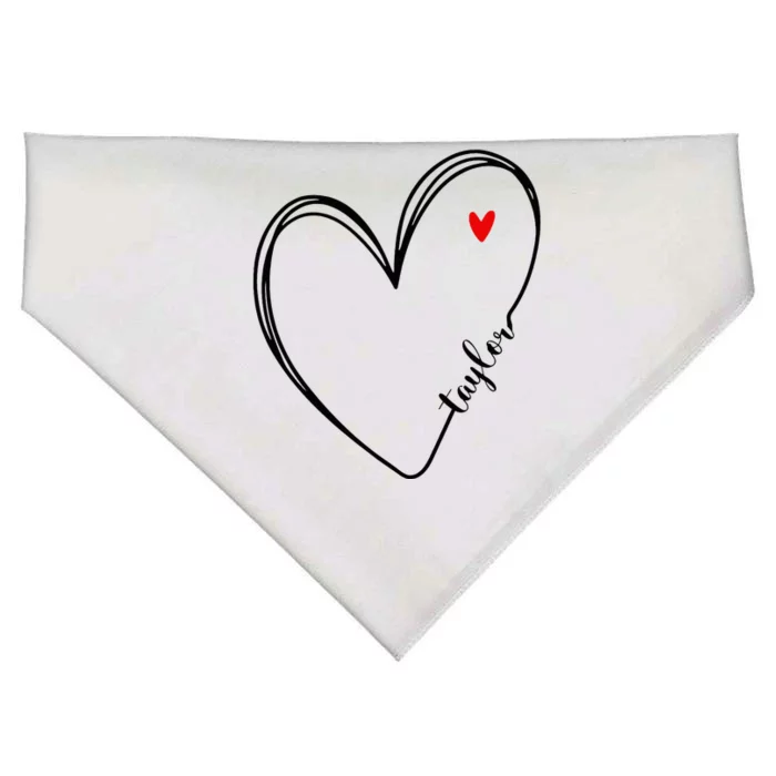 I Love Taylor Personalized Heart Design For G.I.R.L.S USA-Made Doggie Bandana