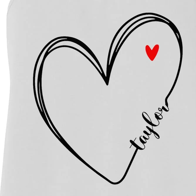 I Love Taylor Personalized Heart Design For G.I.R.L.S Women's Racerback Tank