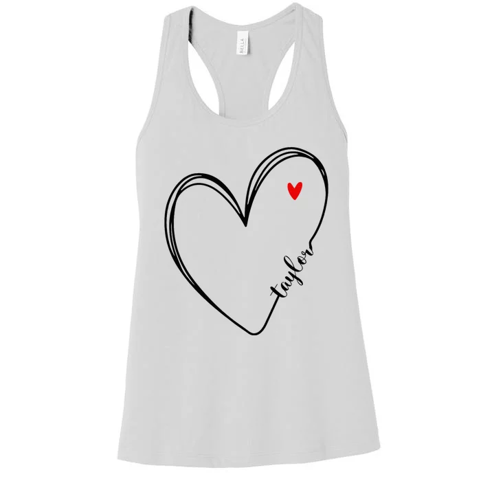 I Love Taylor Personalized Heart Design For G.I.R.L.S Women's Racerback Tank