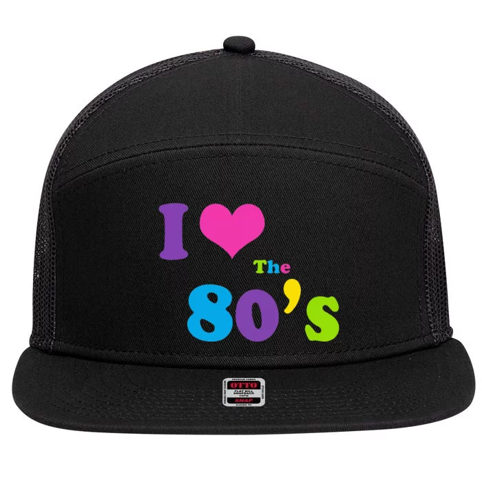 I Love the 80's 7 Panel Mesh Trucker Snapback Hat