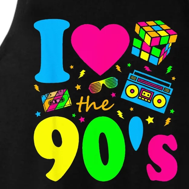 I Love the 90's Nineties Party Dress Retro Ladies Tri-Blend Wicking Tank