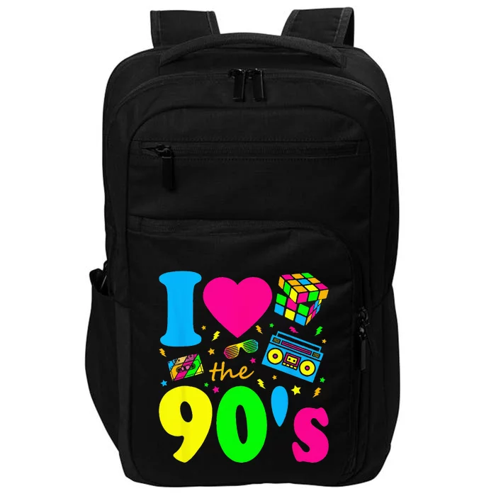 I Love the 90's Nineties Party Dress Retro Impact Tech Backpack