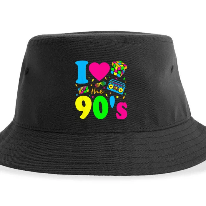 I Love the 90's Nineties Party Dress Retro Sustainable Bucket Hat