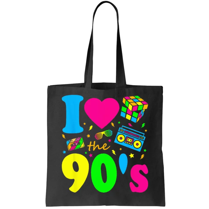 I Love the 90's Nineties Party Dress Retro Tote Bag