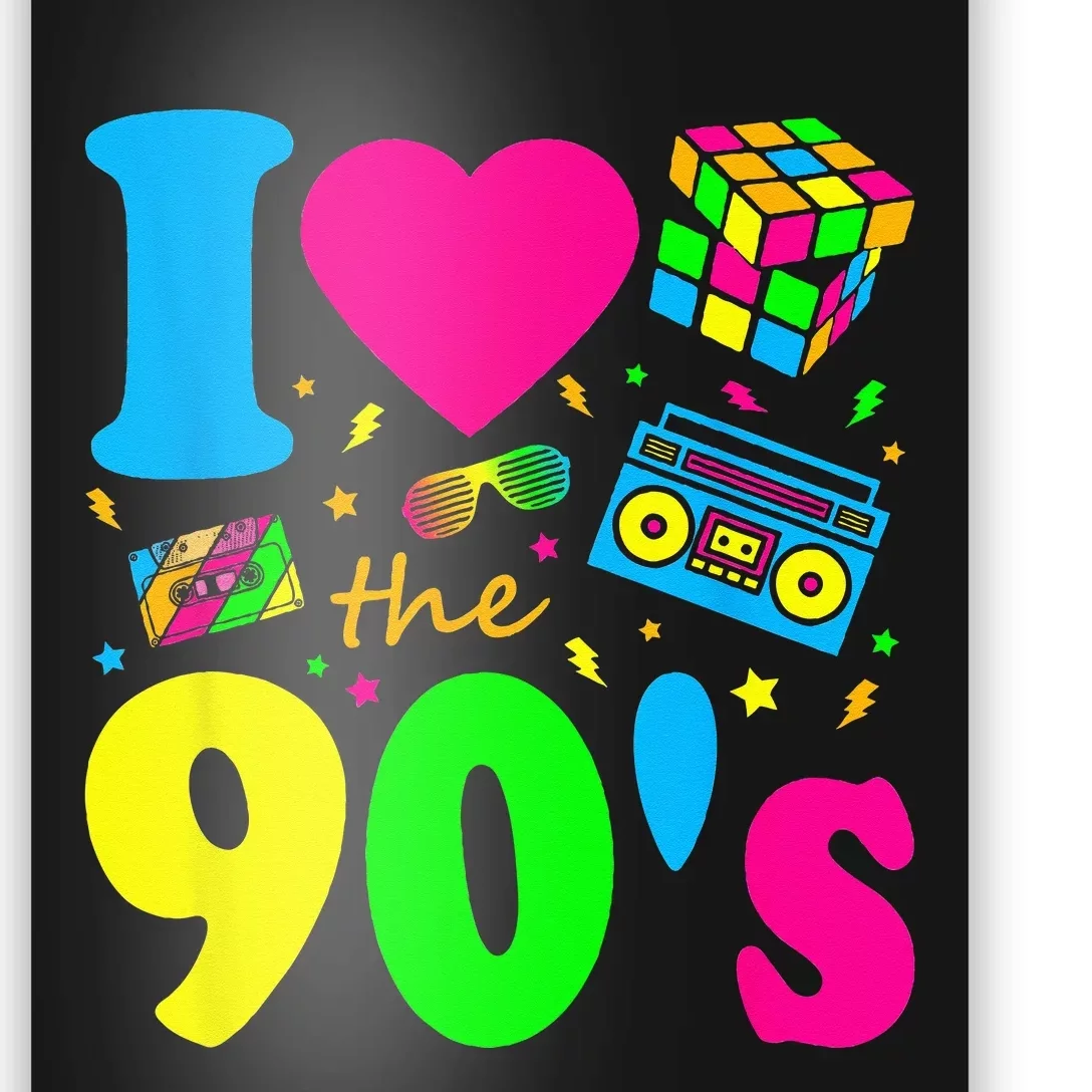 I Love the 90's Nineties Party Dress Retro Poster