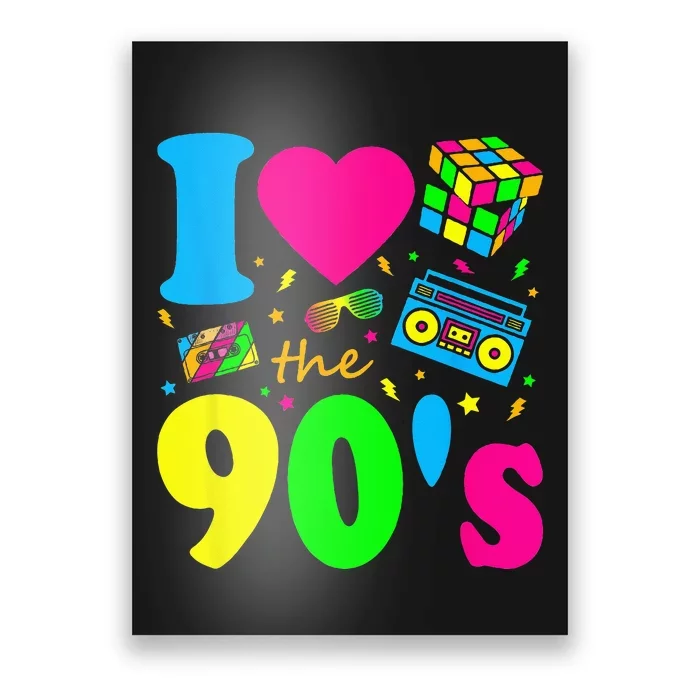 I Love the 90's Nineties Party Dress Retro Poster