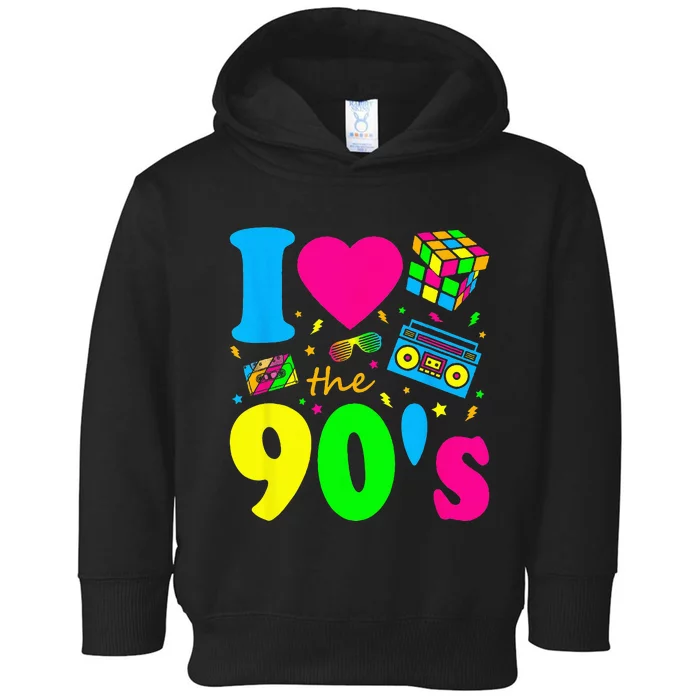 I Love the 90's Nineties Party Dress Retro Toddler Hoodie