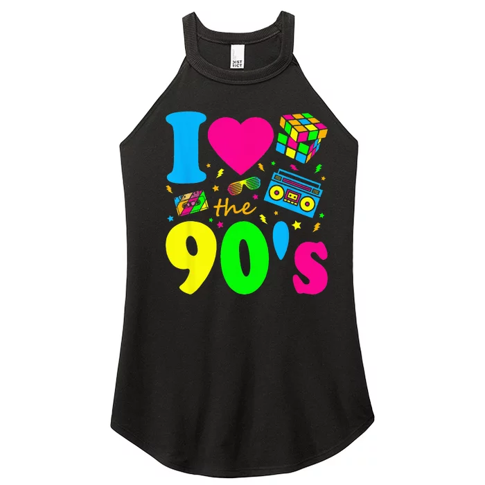 I Love the 90's Nineties Party Dress Retro Women’s Perfect Tri Rocker Tank