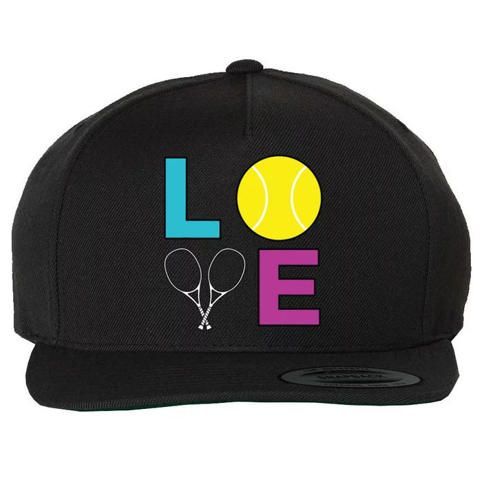 I Love Tennis Tennis Player Wool Snapback Cap