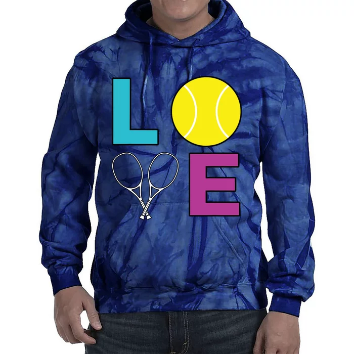 I Love Tennis Tennis Player Tie Dye Hoodie