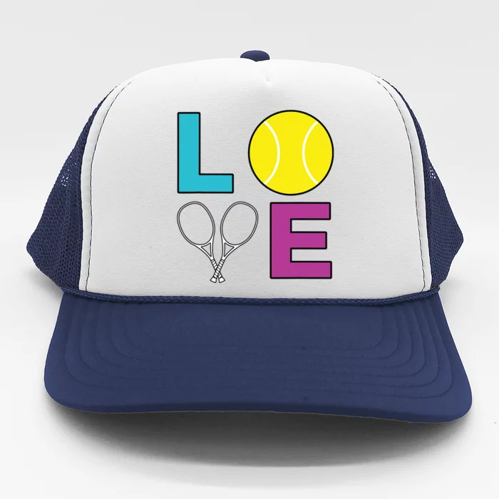 I Love Tennis Tennis Player Trucker Hat