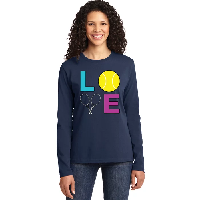 I Love Tennis Tennis Player Ladies Long Sleeve Shirt