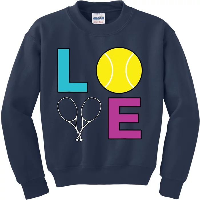 I Love Tennis Tennis Player Kids Sweatshirt