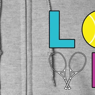 I Love Tennis Tennis Player Full Zip Hoodie