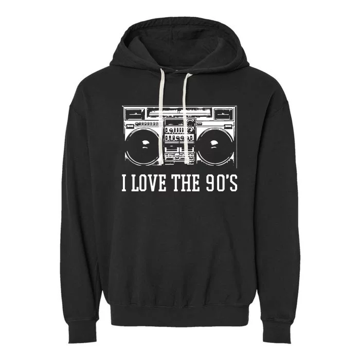 I Love The 90s Retro Garment-Dyed Fleece Hoodie