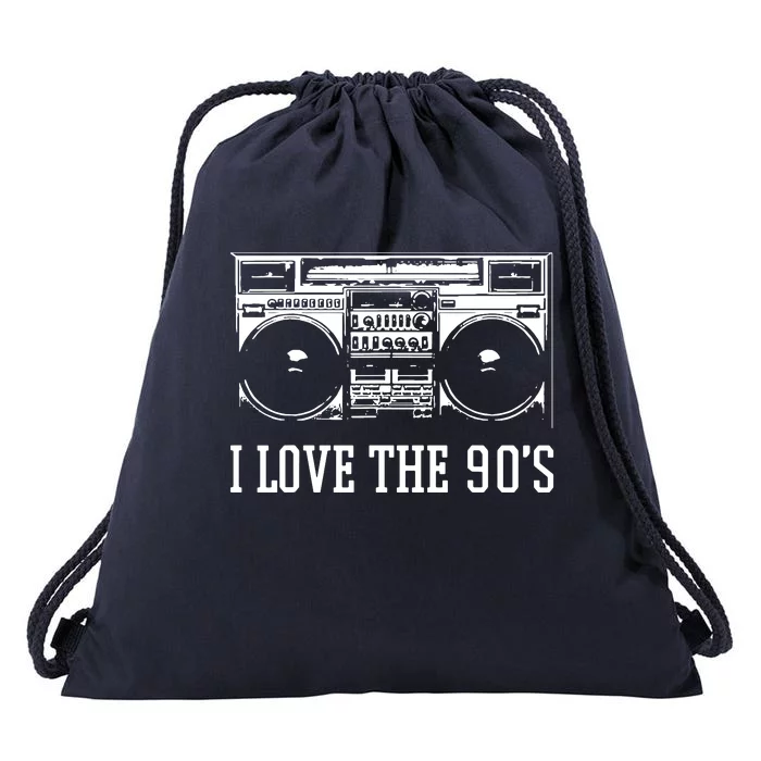 I Love The 90s Retro Drawstring Bag