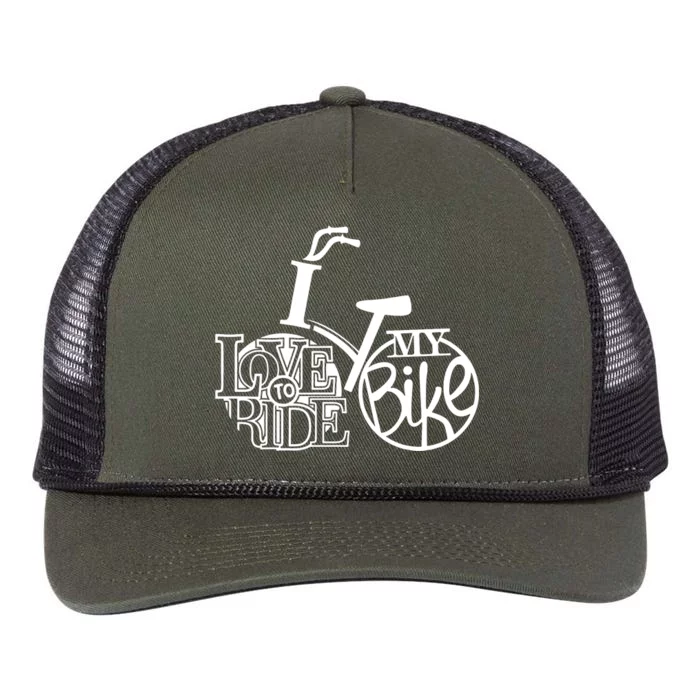 I Love To Ride My Bike Retro Rope Trucker Hat Cap