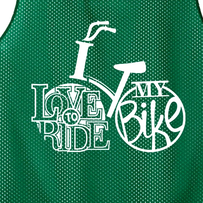 I Love To Ride My Bike Mesh Reversible Basketball Jersey Tank