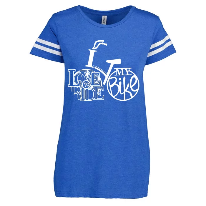 I Love To Ride My Bike Enza Ladies Jersey Football T-Shirt