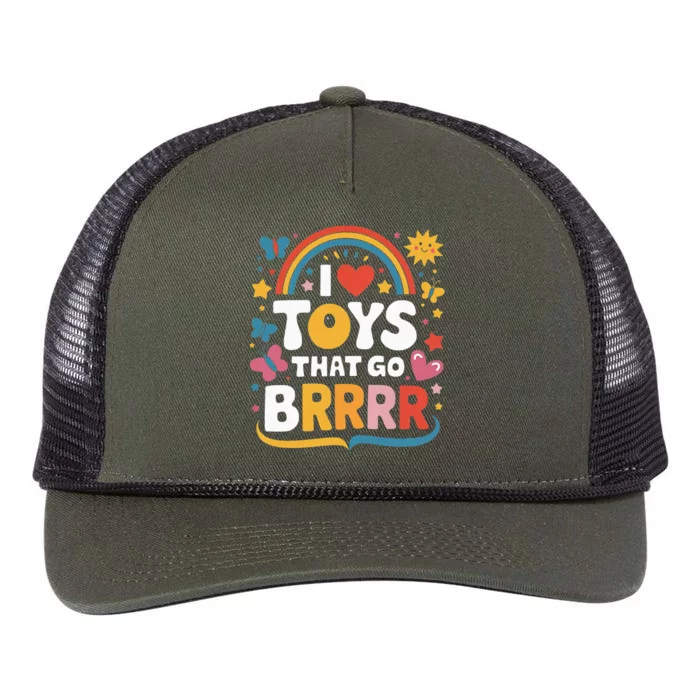 I Love Toys That Go Brrr Adult Joke Humor Sarcasm Women Retro Rope Trucker Hat Cap