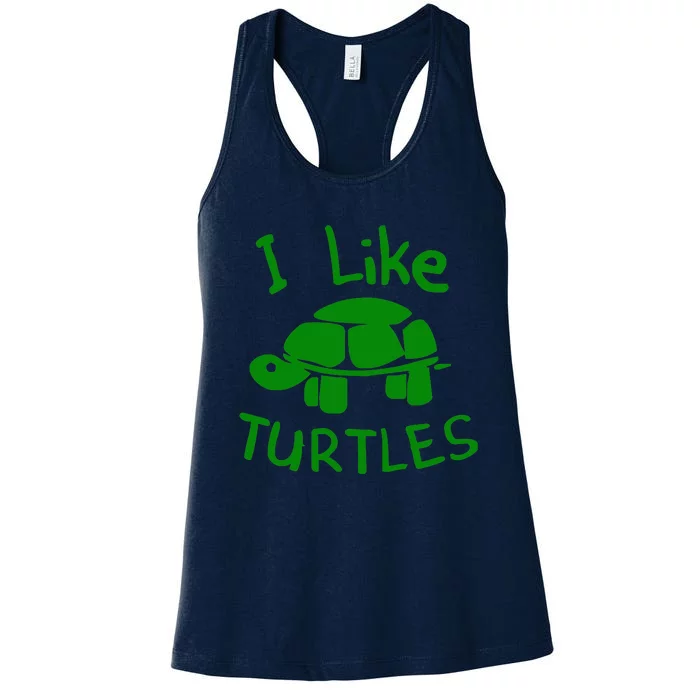 I Like Turtles Women's Racerback Tank