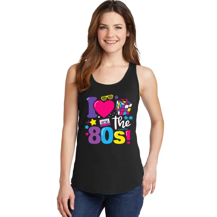 I Love The 80S 80s 90s Costume Party Retro Ladies Essential Tank