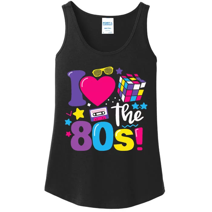 I Love The 80S 80s 90s Costume Party Retro Ladies Essential Tank