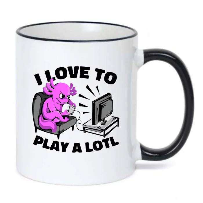 I Love To Play A Lotl Axolotl Gamesolotl Funny Gamer Black Color Changing Mug