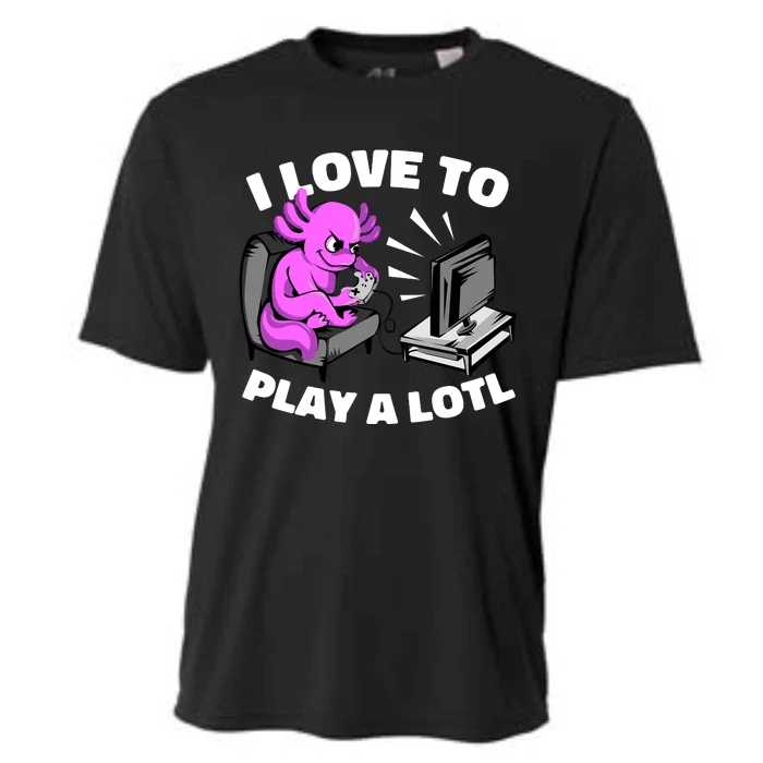 I Love To Play A Lotl Axolotl Gamesolotl Funny Gamer Cooling Performance Crew T-Shirt