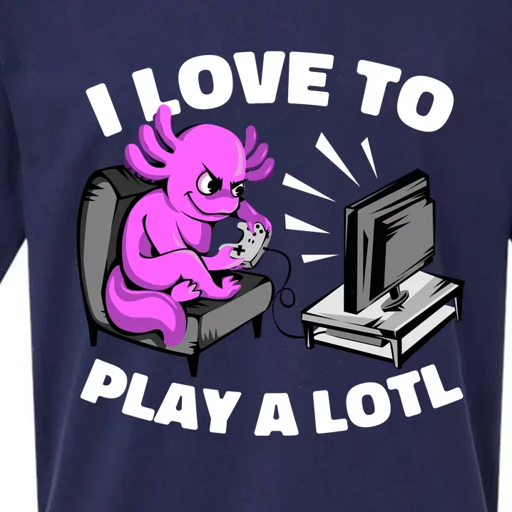 I Love To Play A Lotl Axolotl Gamesolotl Funny Gamer Sueded Cloud Jersey T-Shirt