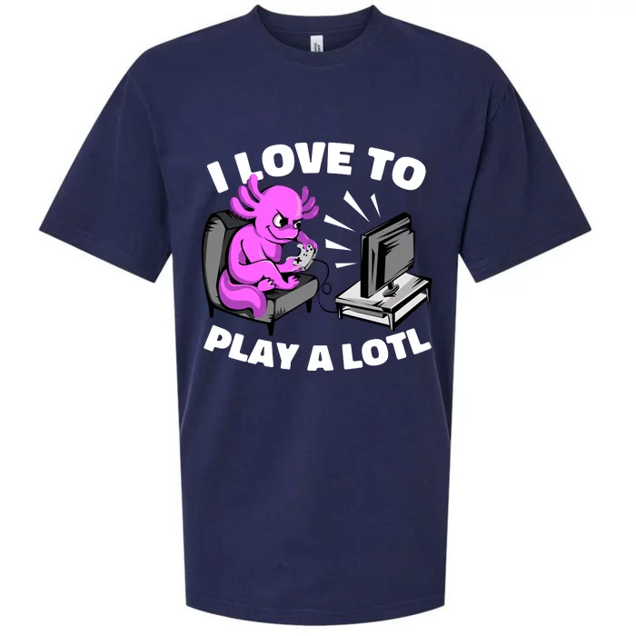 I Love To Play A Lotl Axolotl Gamesolotl Funny Gamer Sueded Cloud Jersey T-Shirt