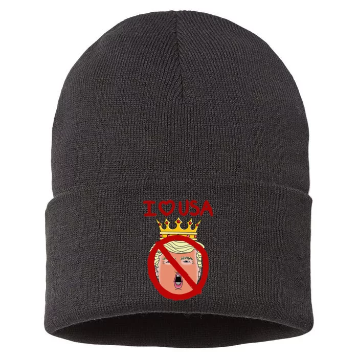 I Love Usa Cancel King Trump! Sustainable Knit Beanie