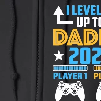 I Leveled Up To Daddy 2024 Funny Soon To Be Dad 2024 Full Zip Hoodie