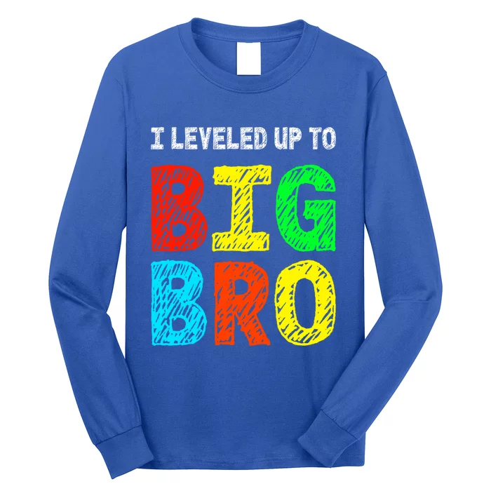 I Leveled Up To Big Bro Funny Gamer Brother Gift Long Sleeve Shirt