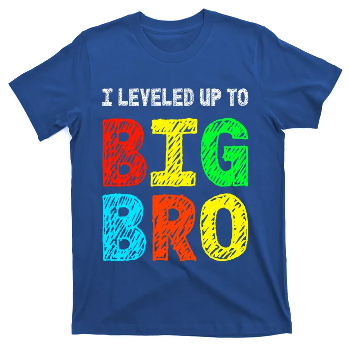 I Leveled Up To Big Bro Funny Gamer Brother Gift T-Shirt