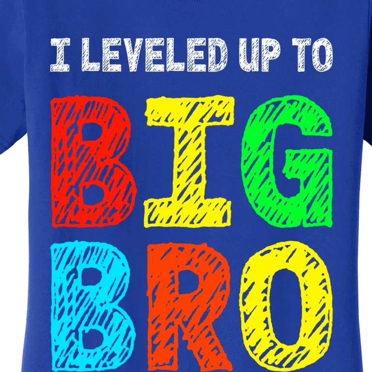 I Leveled Up To Big Bro Funny Gamer Brother Gift Women's T-Shirt