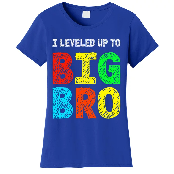 I Leveled Up To Big Bro Funny Gamer Brother Gift Women's T-Shirt