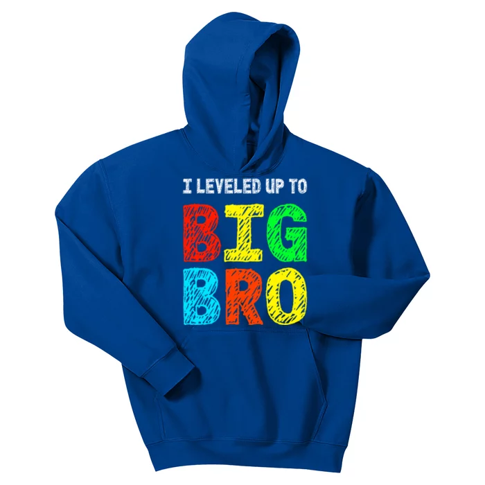 I Leveled Up To Big Bro Funny Gamer Brother Gift Kids Hoodie