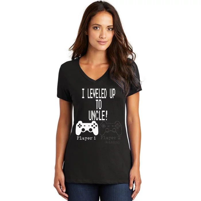 I Leveled Up To Uncle New Uncle Gaming Women's V-Neck T-Shirt