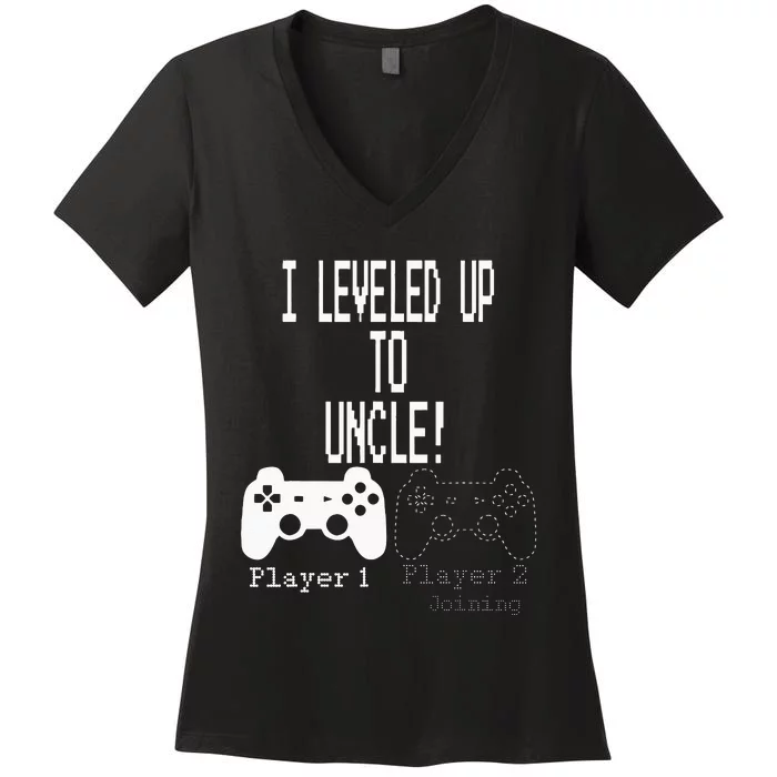 I Leveled Up To Uncle New Uncle Gaming Women's V-Neck T-Shirt