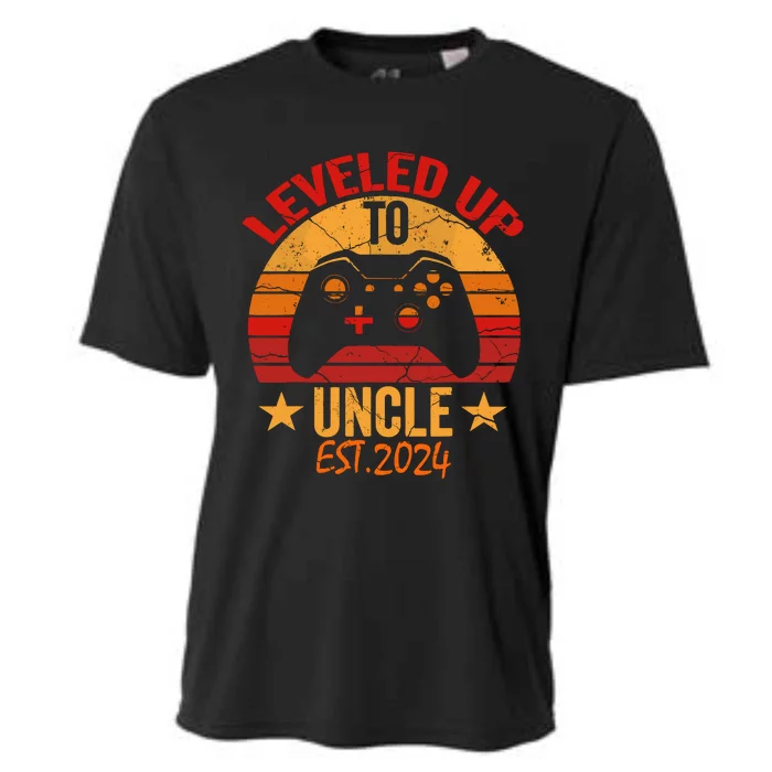 I Leveled Up To Uncle Est 2024 Video Gamer Pregnancy Cooling Performance Crew T-Shirt