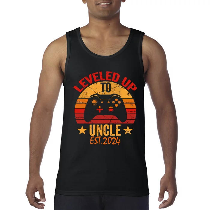 I Leveled Up To Uncle Est 2024 Video Gamer Pregnancy Tank Top