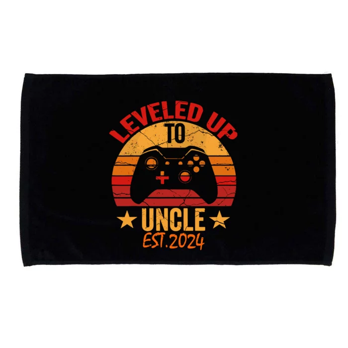 I Leveled Up To Uncle Est 2024 Video Gamer Pregnancy Microfiber Hand Towel