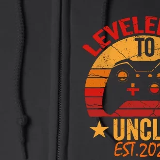 I Leveled Up To Uncle Est 2024 Video Gamer Pregnancy Full Zip Hoodie