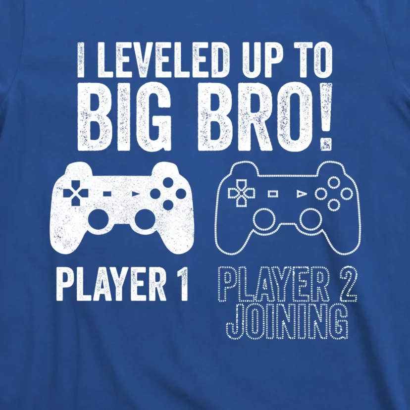 I Leveled Up To Big Bro! New Older Brother Gamer Player 2 Gift T-Shirt