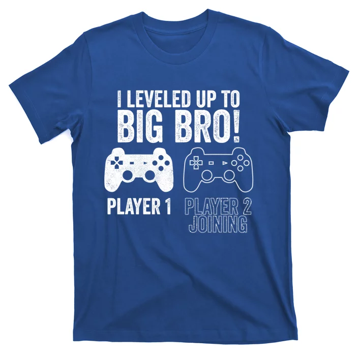 I Leveled Up To Big Bro! New Older Brother Gamer Player 2 Gift T-Shirt